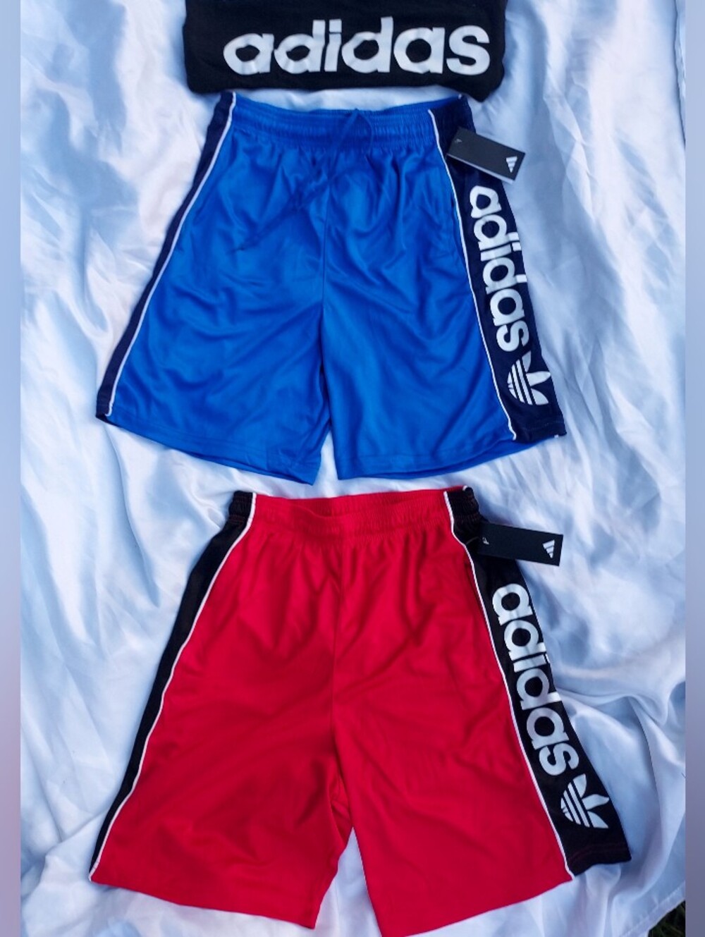 adidas Men's Athletic Shorts - Blue & Red